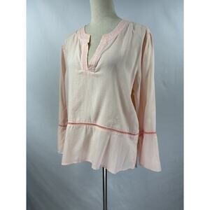 Bella Dahl Tunic Top Blouse Peach Pink Large